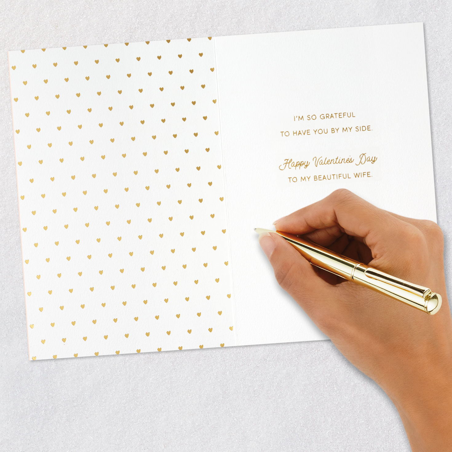 Heart Doily Flowers Valentine's Day Card for Wife Signing card image number 7