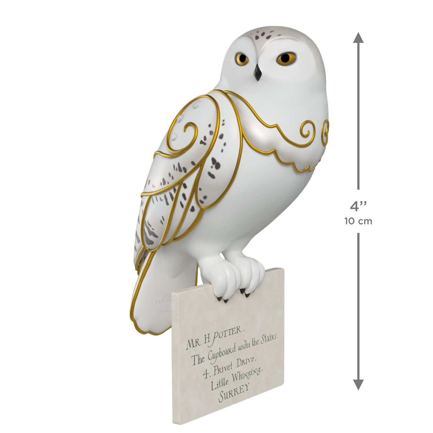 Harry Potter Hedwig With Letter Keepsake Ornament measurement image number 3