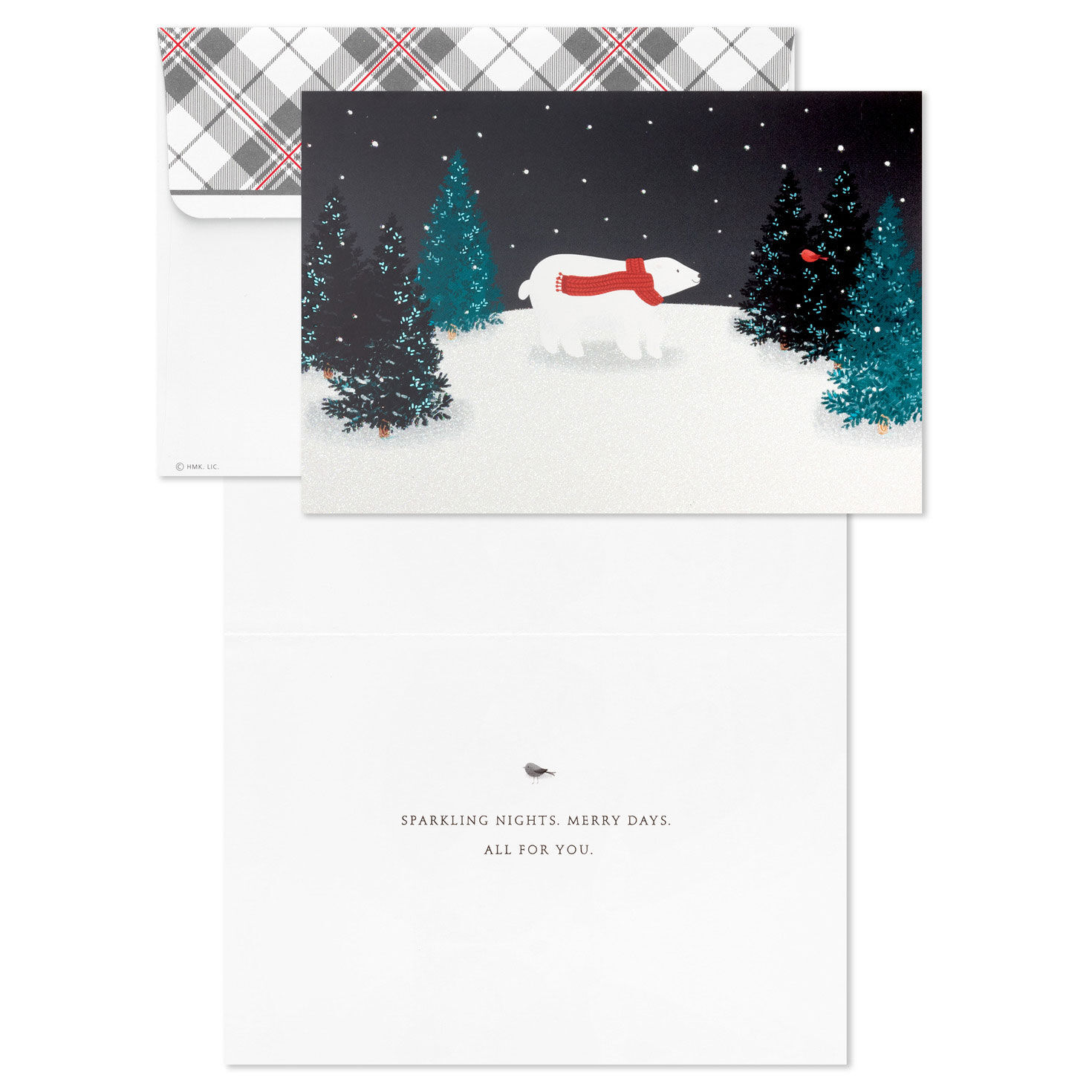 Polar Bear in Red Scarf Boxed Holiday Cards, Pack of 16, , large image number 3