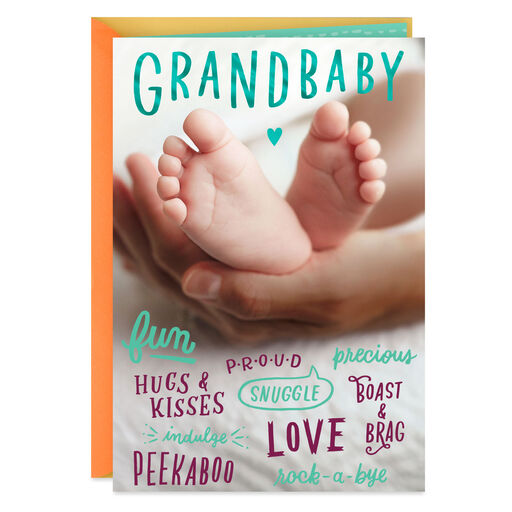 Ten Tiny Toes New Baby Card for Grandparents, 