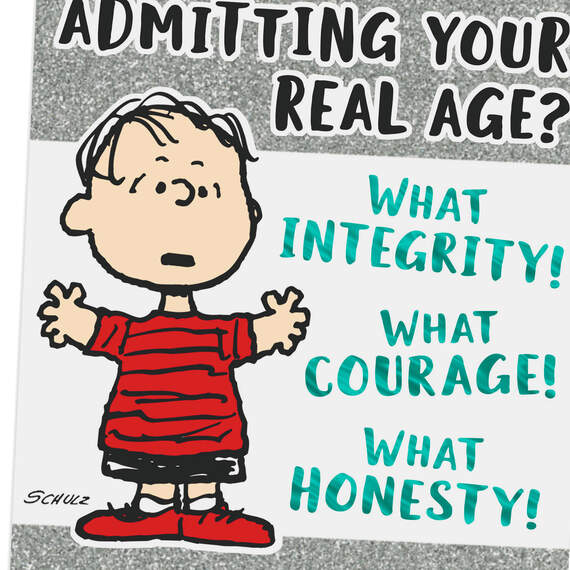 Peanuts® Linus Admitting Your Age Birthday Card, , large image number 4