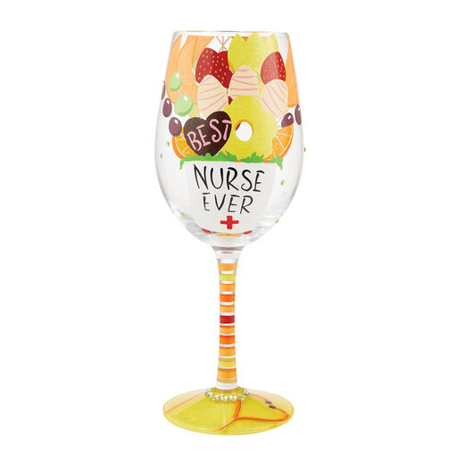 Lolita Best Nurse Ever Handpainted Wine Glass, 15 oz., 