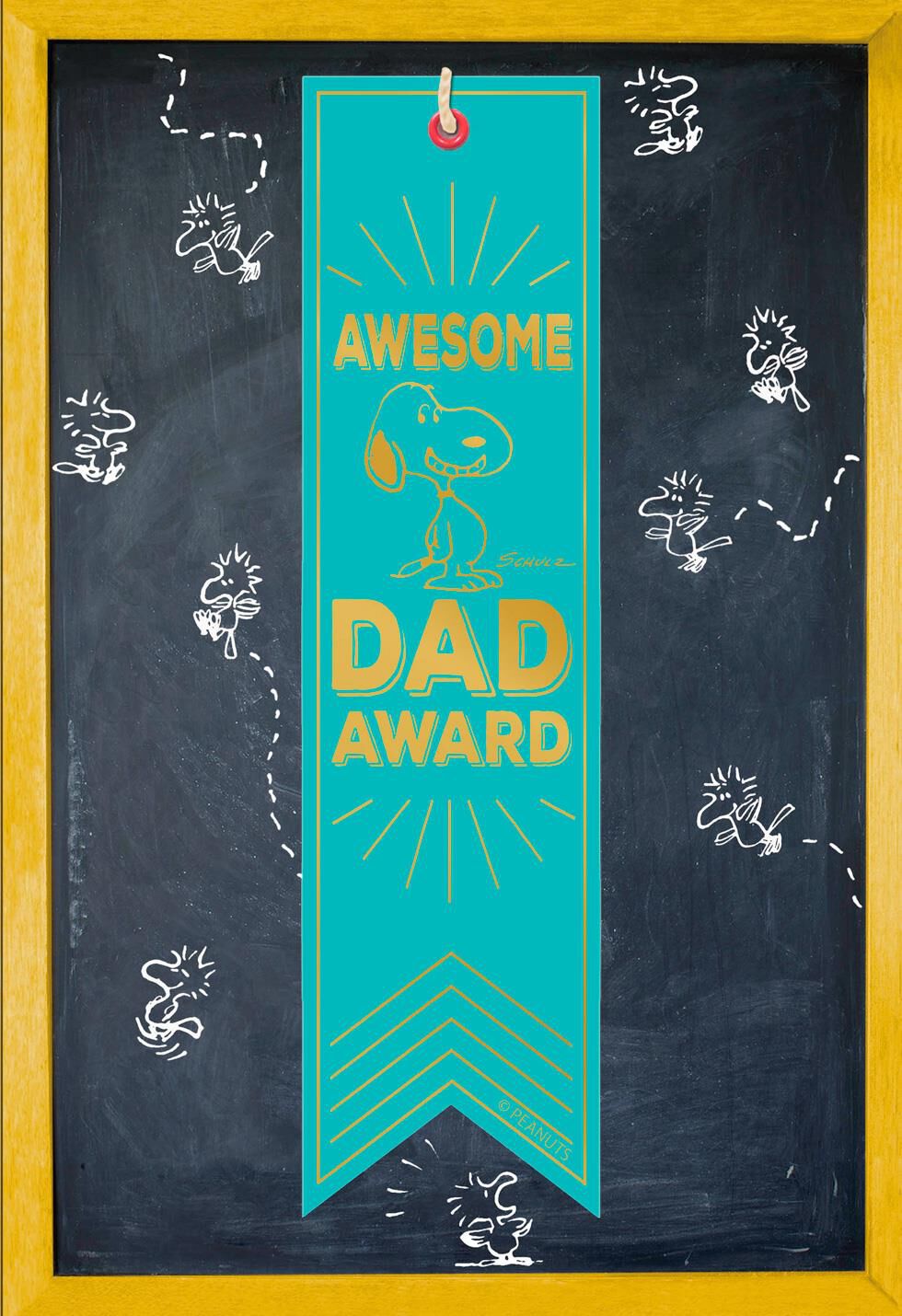 Peanuts® Snoopy Awesome Dad Award Father's Day Card With Ribbon