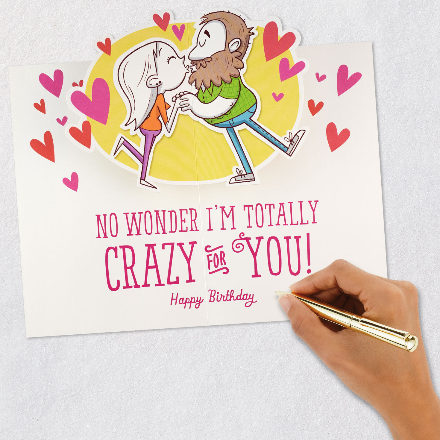Husband and Wife Cartoon Funny Birthday Card Signing card image number 8