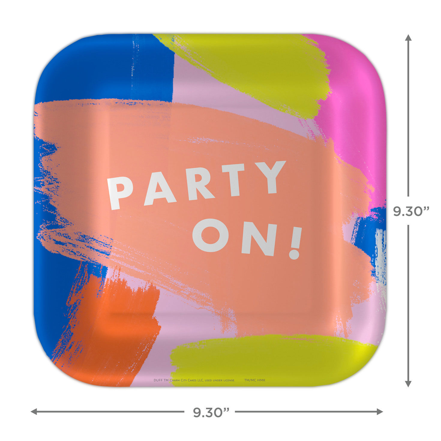 Colorful Brushstroke "Party On" Dinner Plates, Pack of 8, , large image number 4