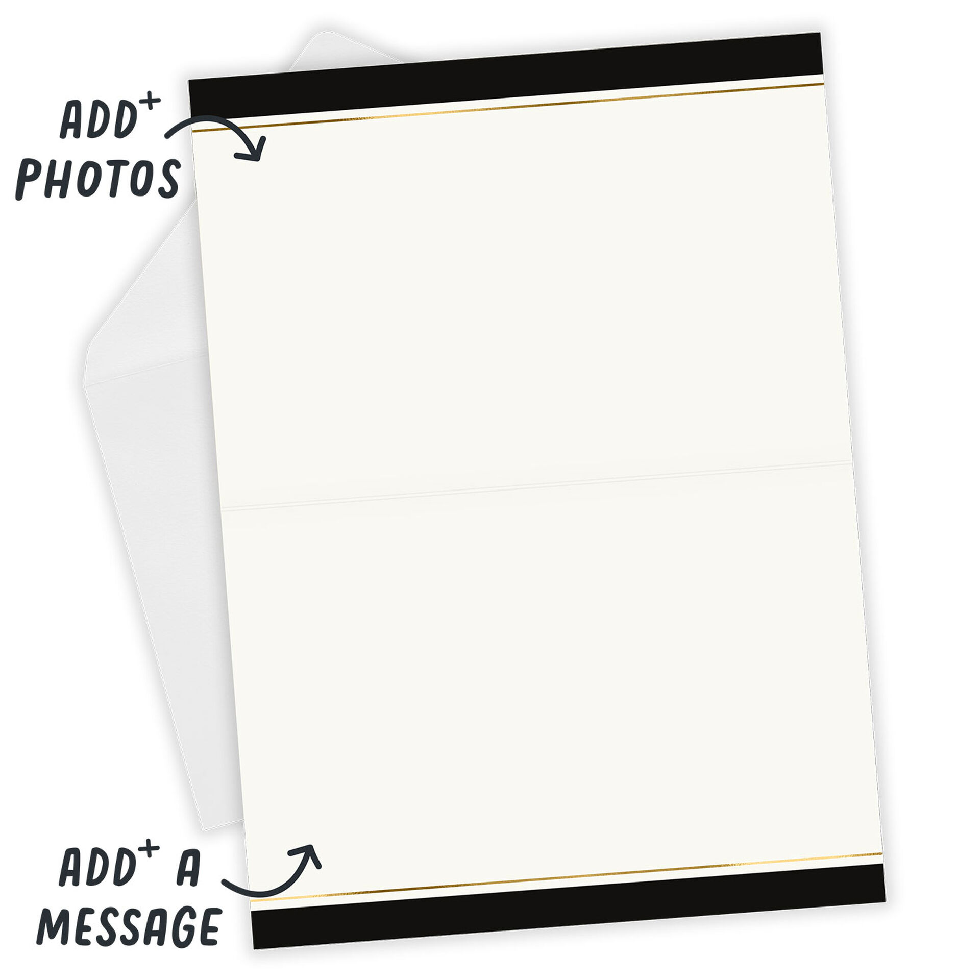 Black & Gold Folded Wedding Photo Card Greeting Cards Hallmark