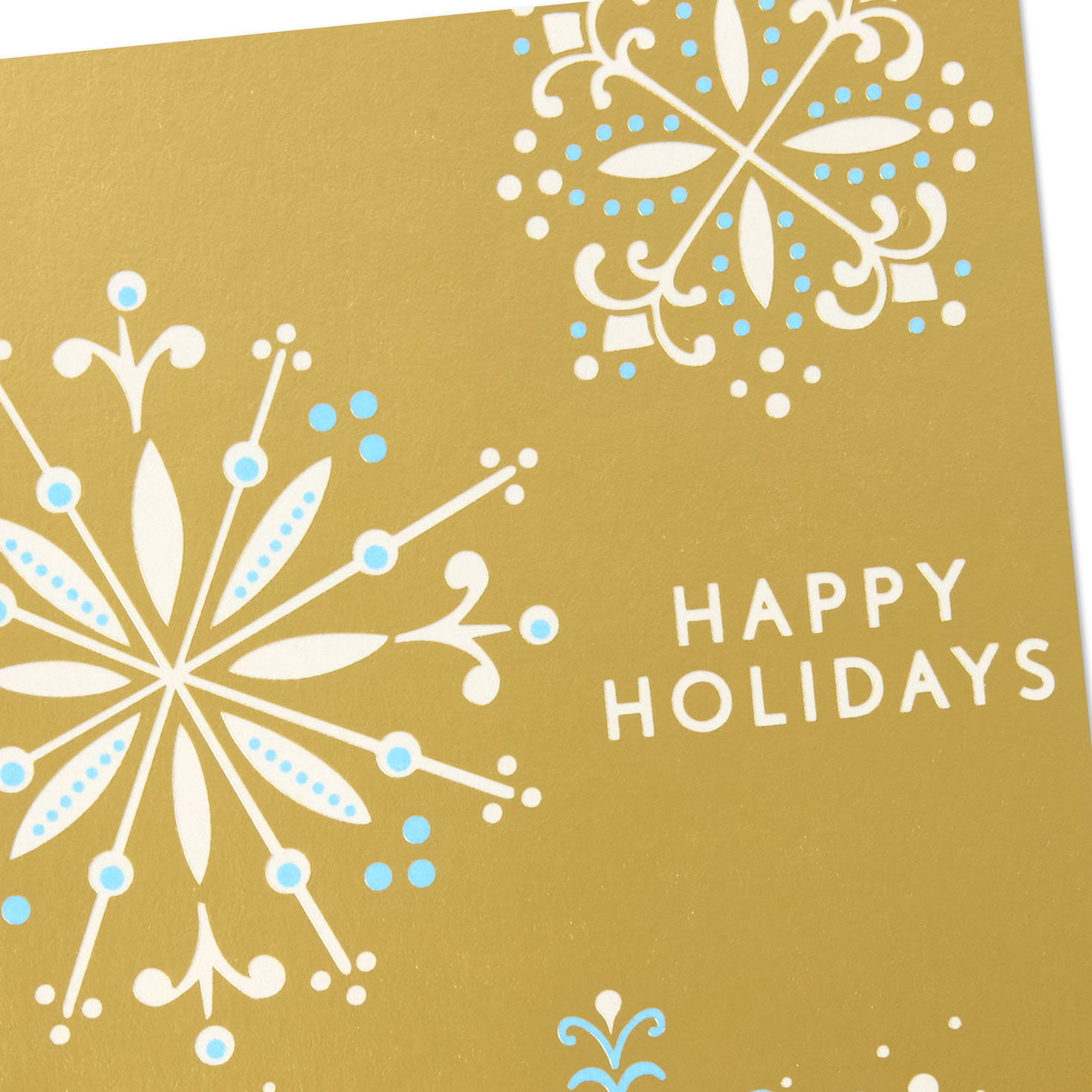 Snowflakes on Gold Money Holder Christmas Cards Pack Card Front Detail image number 6