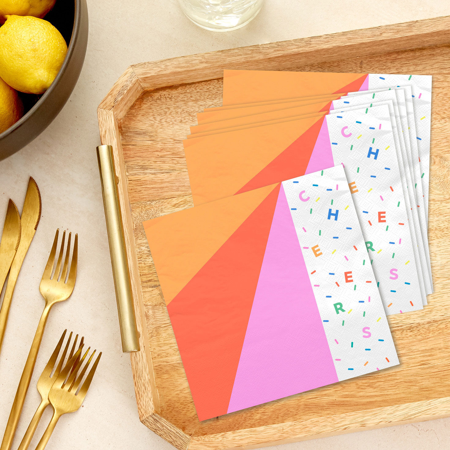 Cheers Confetti White Napkins Pack  image number 3