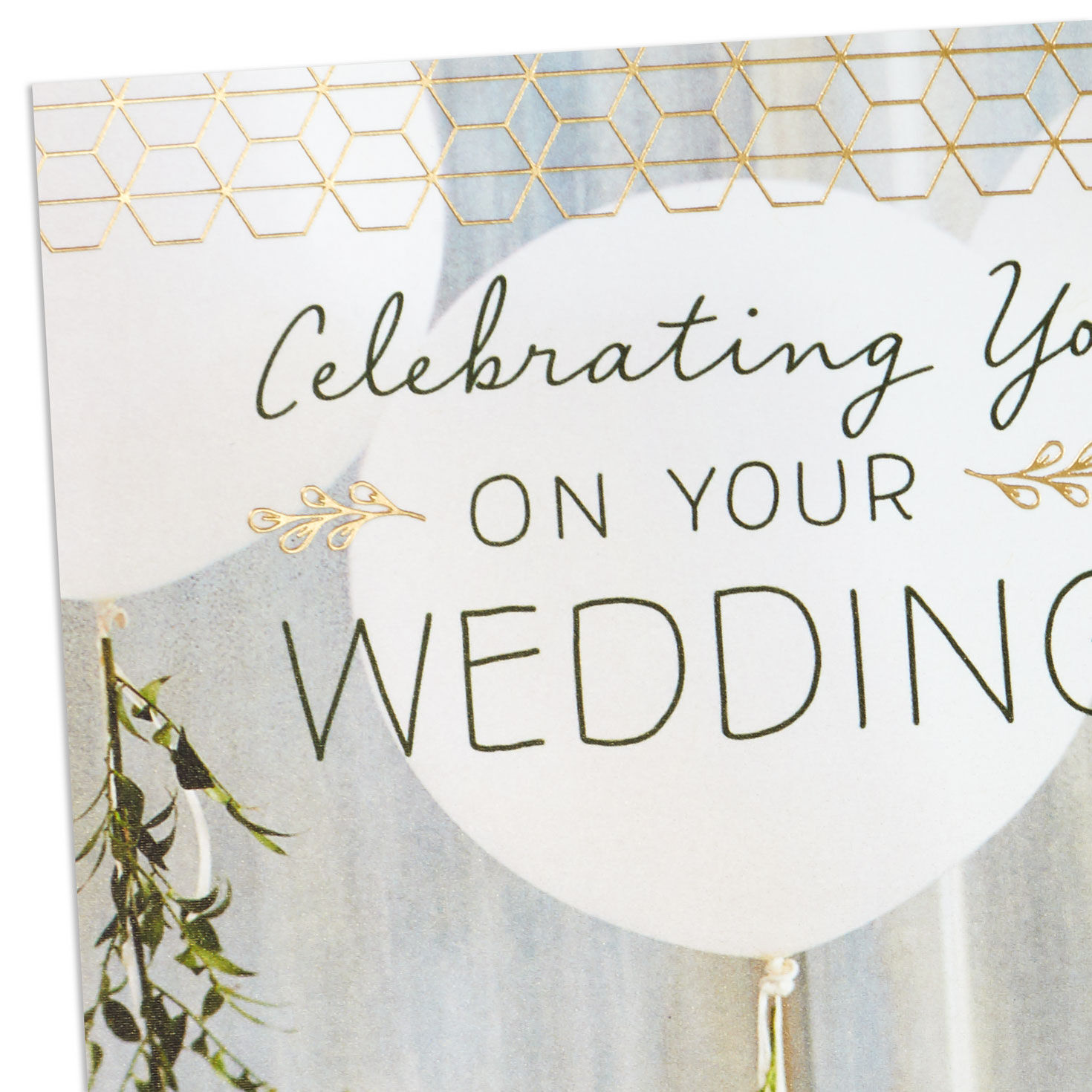 Balloons and Greenery Wedding Money Holder Card Card Front Detail image number 5