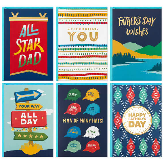 Bright and Warm Assorted Father's Day Cards, Pack of 24