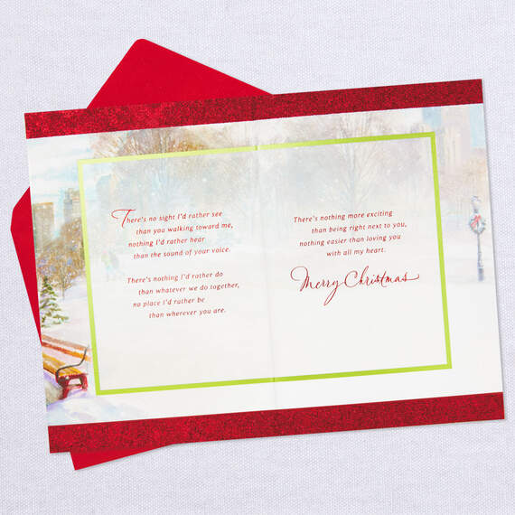 Love You With All My Heart Romantic Christmas Card, , large image number 3