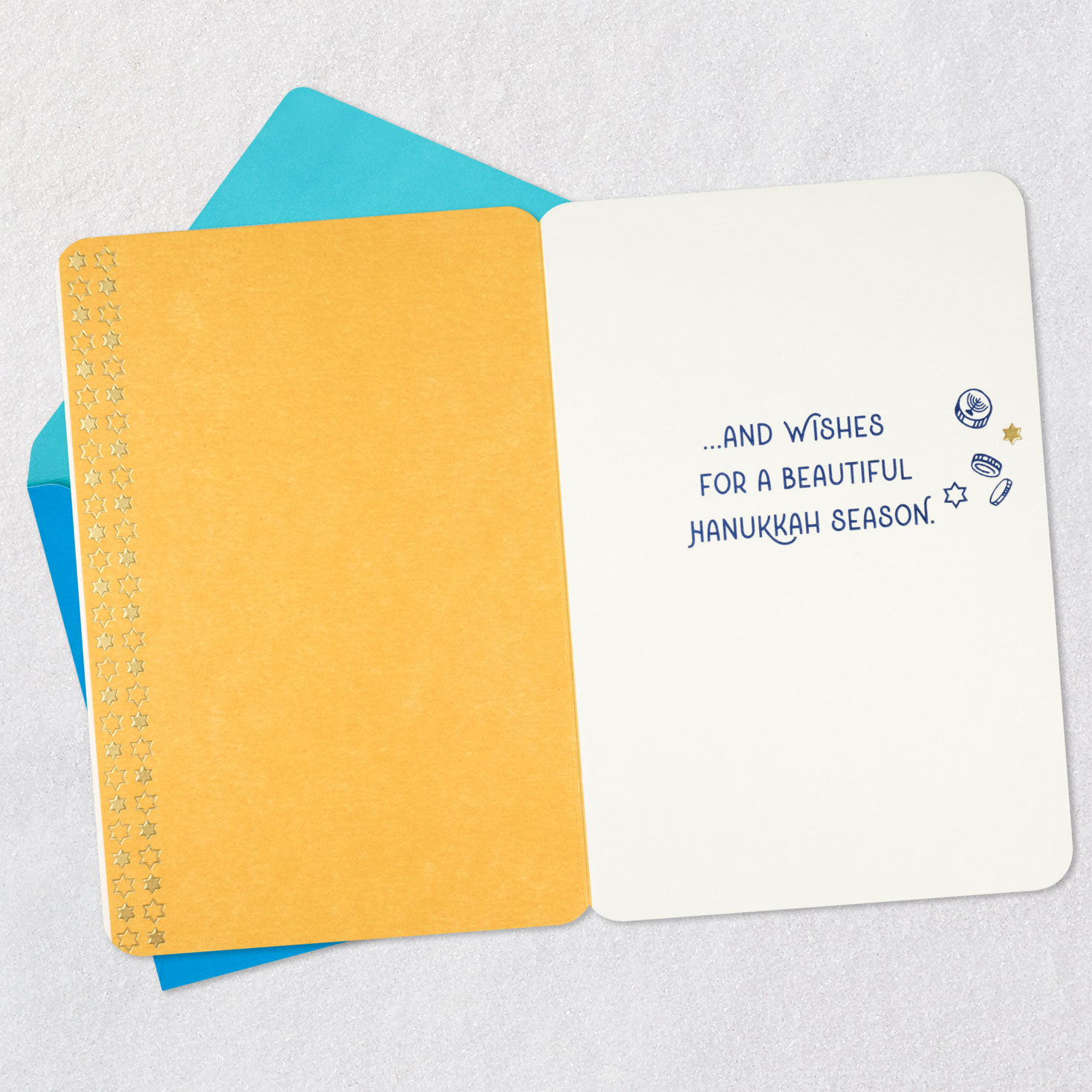 Festival of Lights Icons Happy Hanukkah Card Open card with envelope image number 3