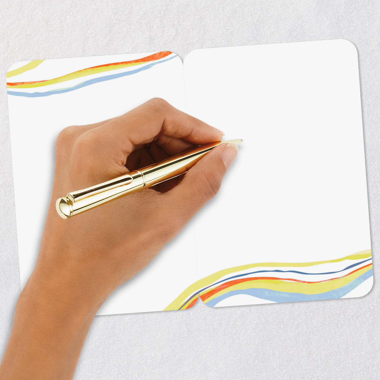 Colorful Watercolor Waves Blank Appreciation Card Signing card image number 5