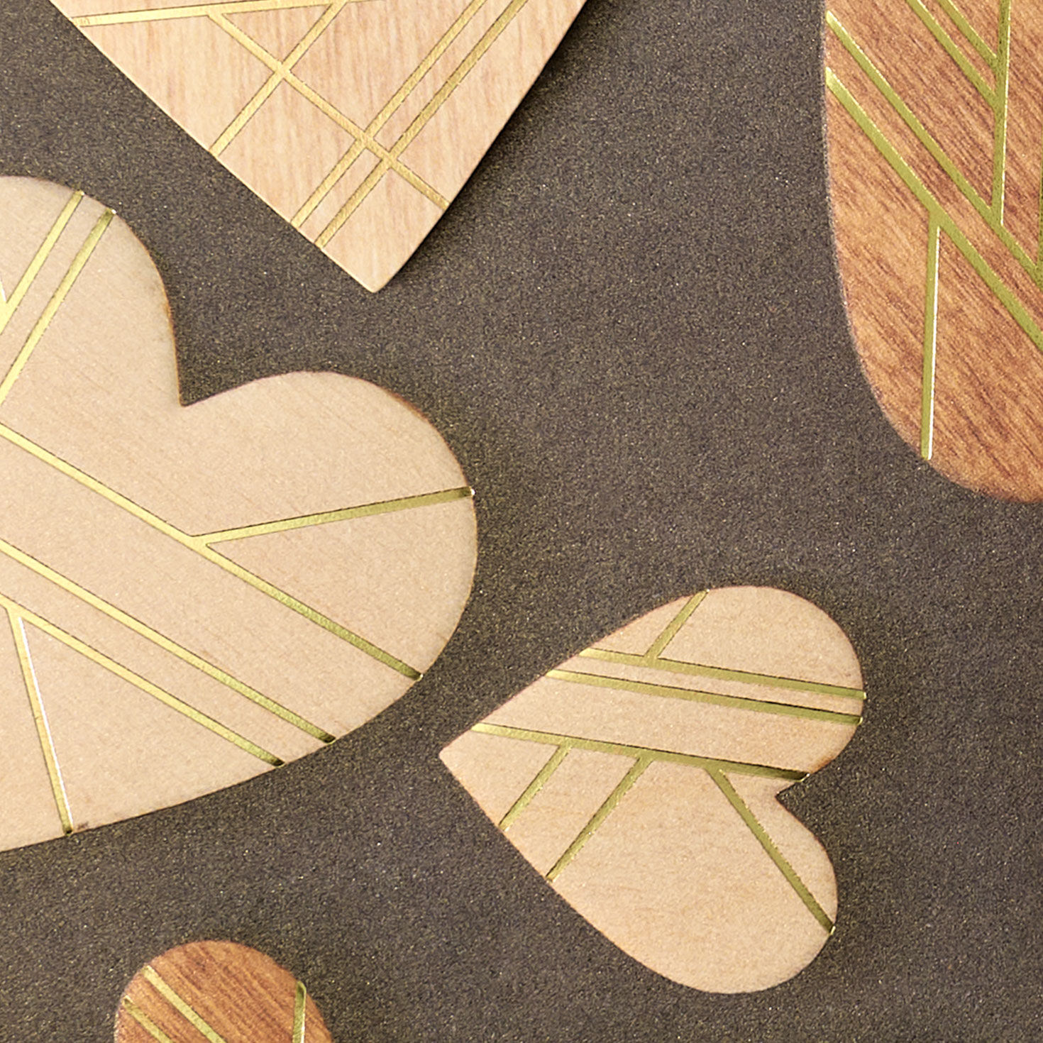 Wood Hearts Romantic Valentine's Day Card Card Front Detail image number 6