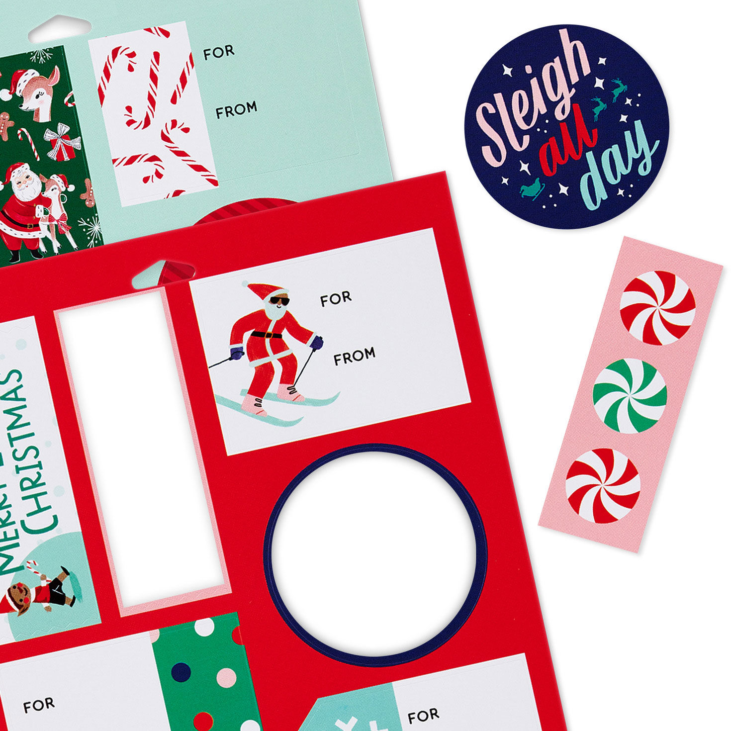 Holiday Fun Christmas Sticker Seals Gift Tags upclose view image number 4