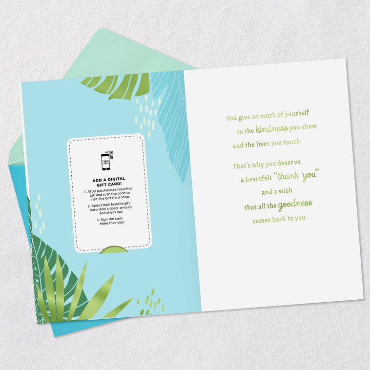 Grateful for Your Kindness Gift Card Greeting Thank-You Card, , large image number 3