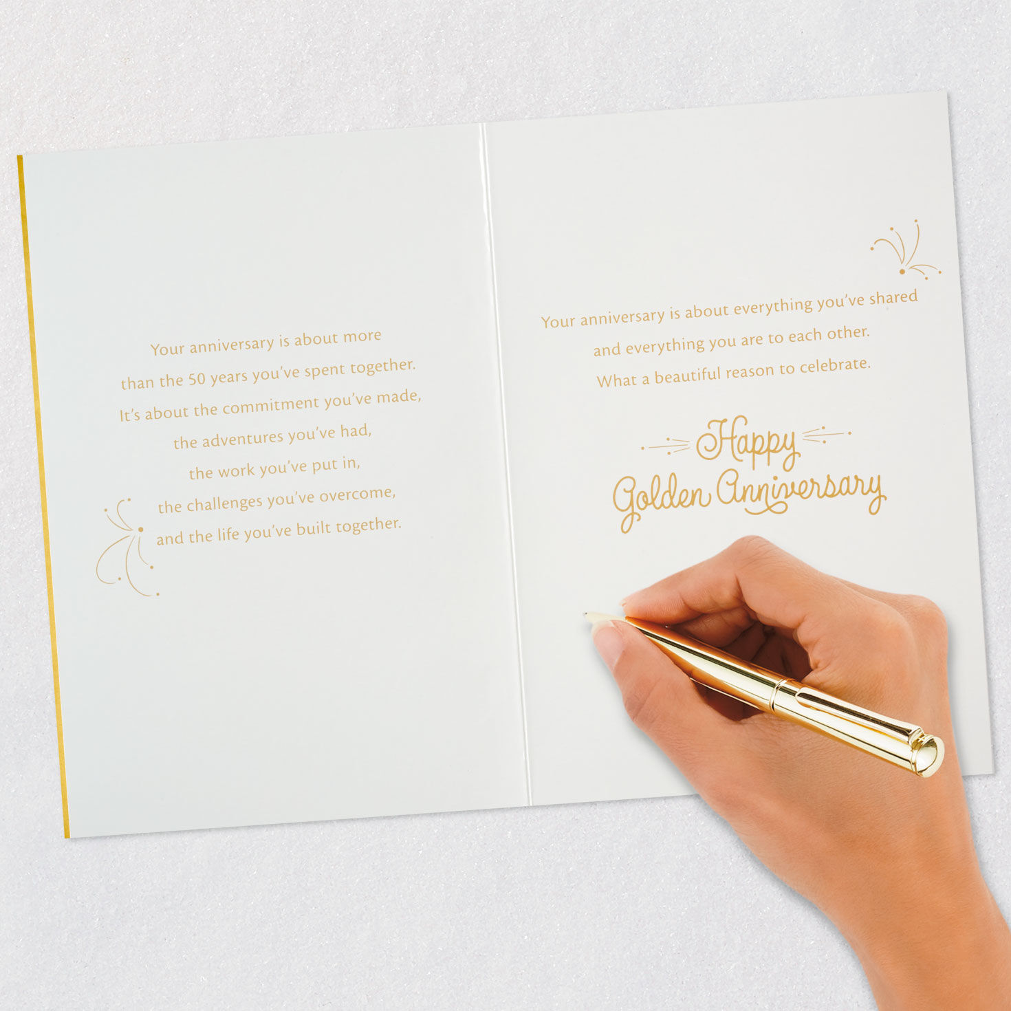 Ornate Gold Leaves 50th Anniversary Card for Couple  image number 7