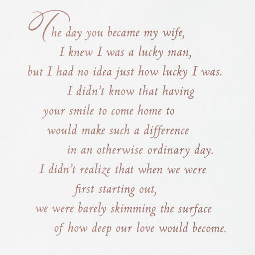 I'm a Lucky Man Anniversary Card for Wife, 