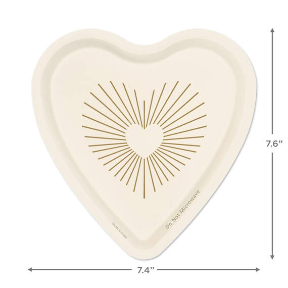Gold and Ivory Heart-Shaped Dessert Plates, Set of 8, , large image number 3