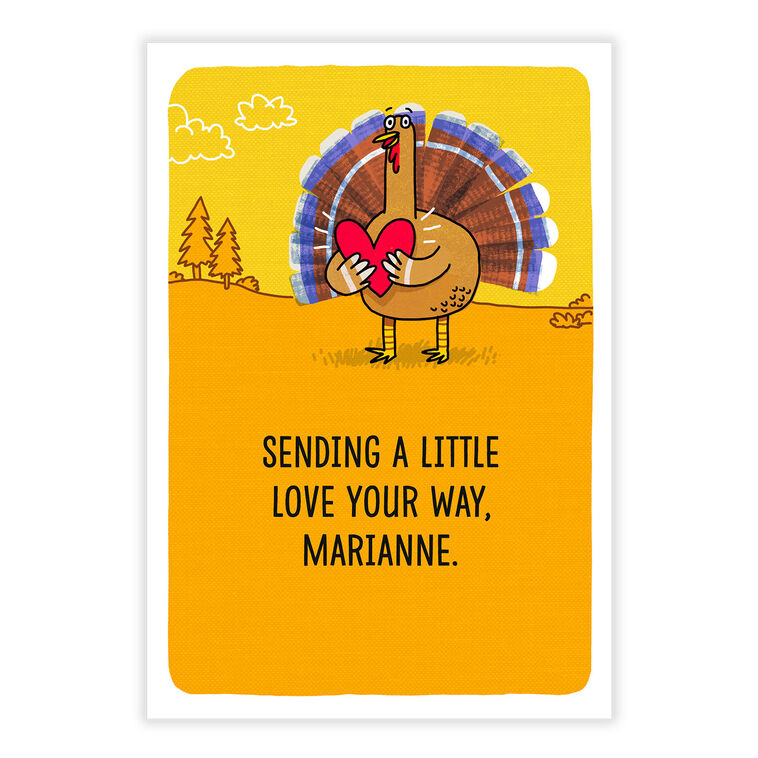 Turkey Sending Love Thanksgiving eCard, , large image number 2