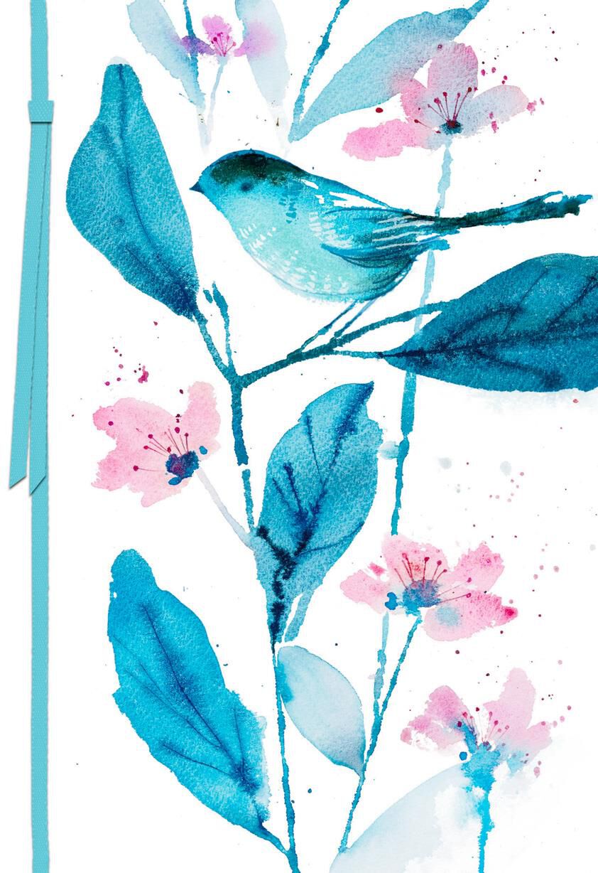 Watercolor Bird Care and Concern Card