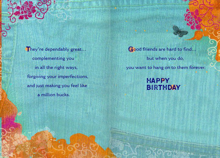 Good Friends Good Jeans Birthday Card
