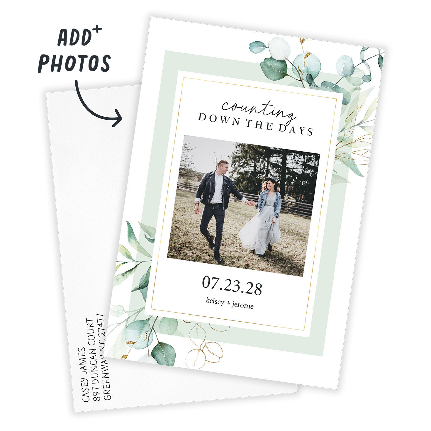 Watercolor Eucalyptus Save the Date, , large image number 2