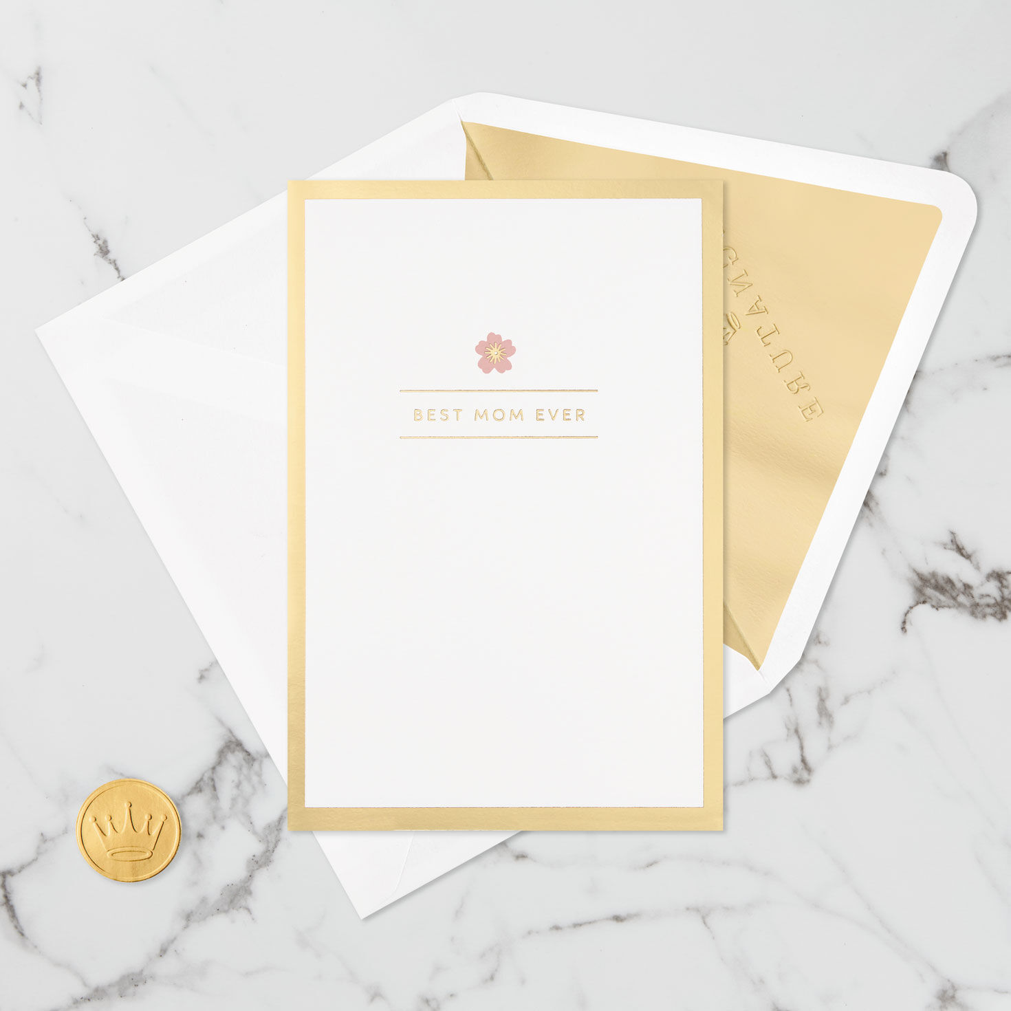 Butterflies and Flowers Pop-Up Mother's Day Card for Mom Card Front with Envelope and Gold Seal image number 6