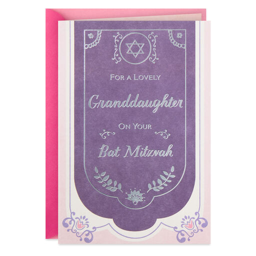Love and Blessings Bat Mitzvah Card for Granddaughter, 