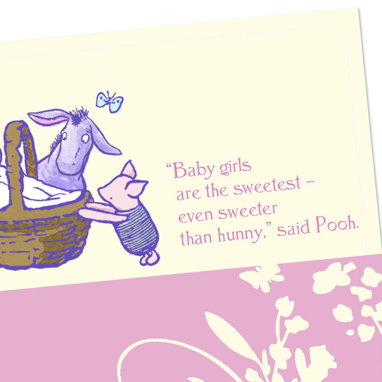 Disney Winnie the Pooh, Piglet and Eeyore New Baby Girl Card, , large image number 4