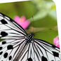 Black-and-White Butterfly and Pink Flowers Blank Card Card Front Detail image number 3
