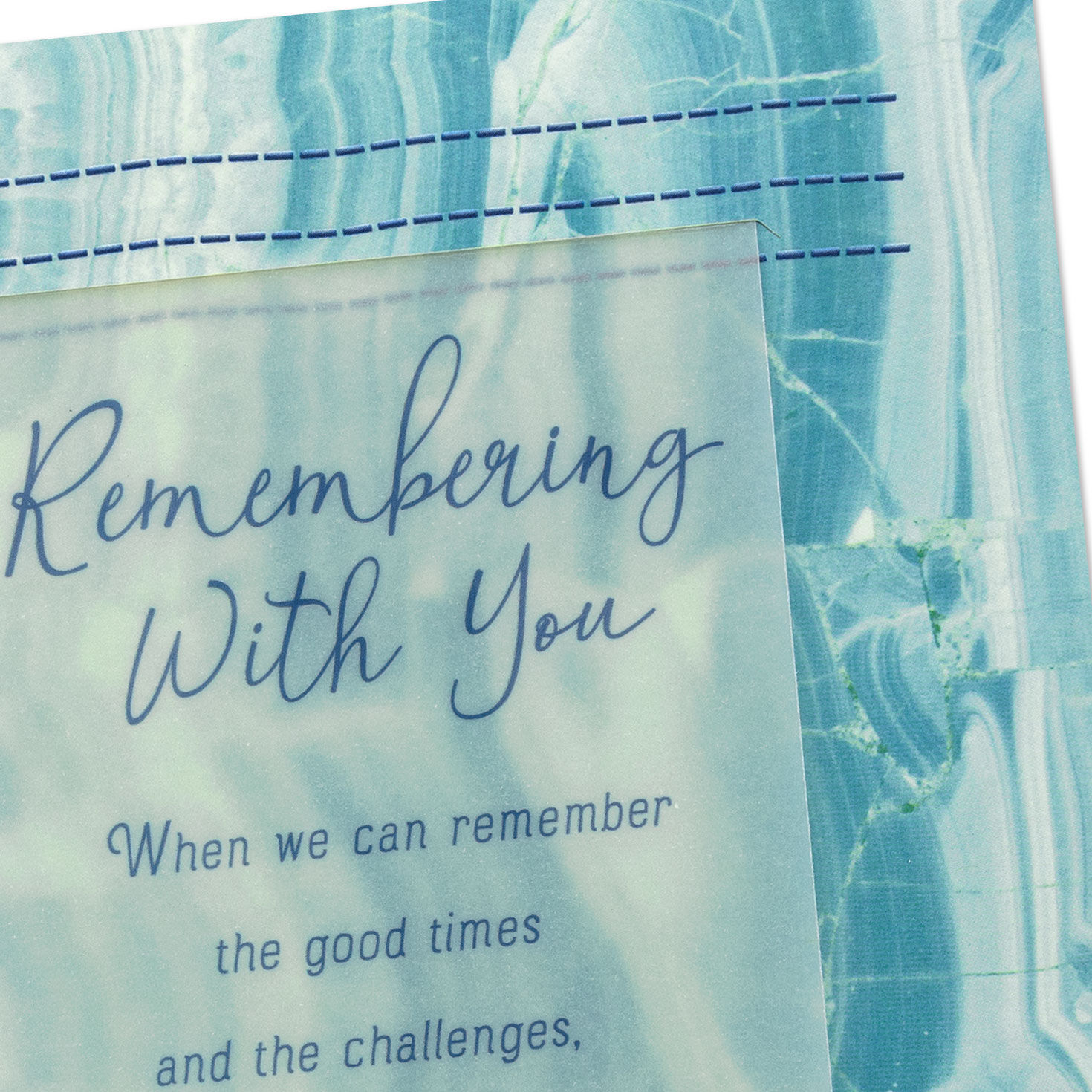 Blue Marble and Heart Sympathy Card Card Front Detail image number 4