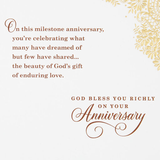 The Beauty of God's Gift Religious 50th Anniversary Card, 