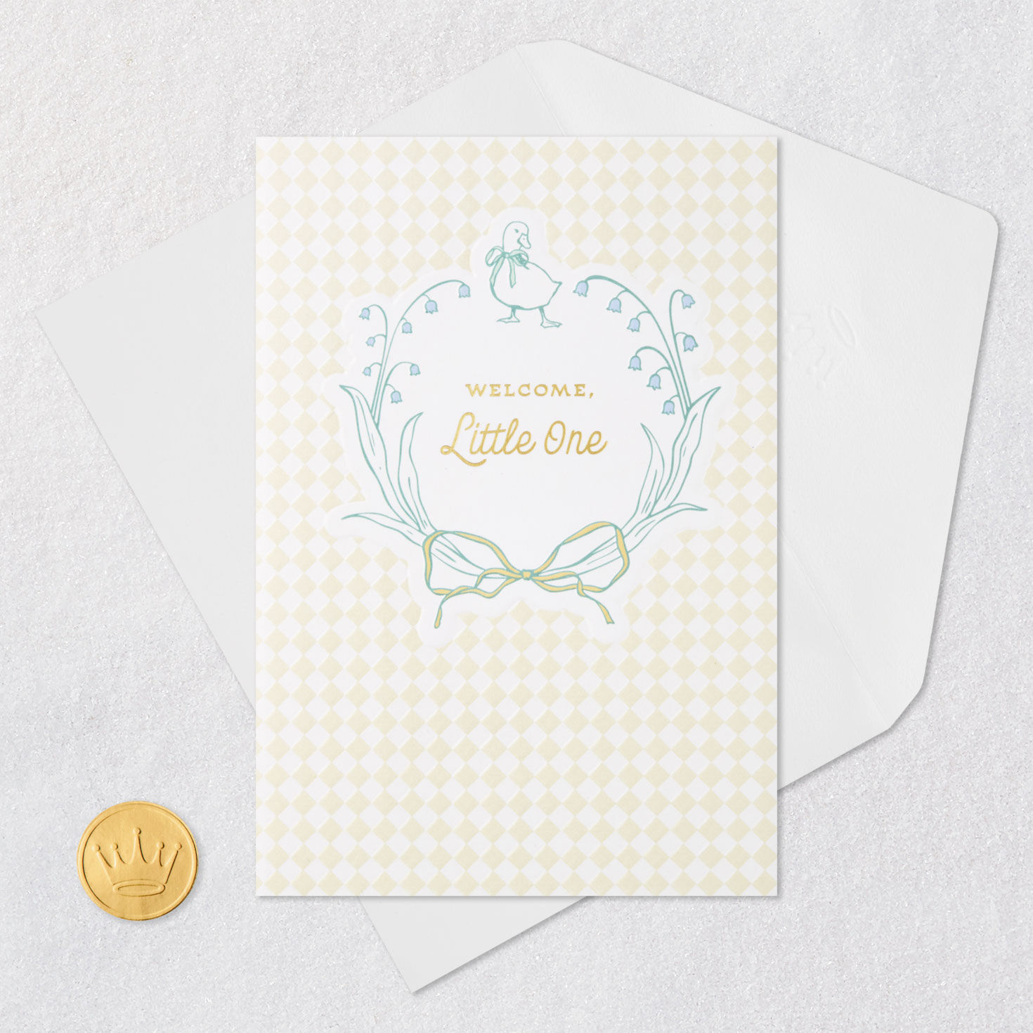 Yellow Duck New Baby Congrats Card Card Front with Envelope and Gold Seal image number 5