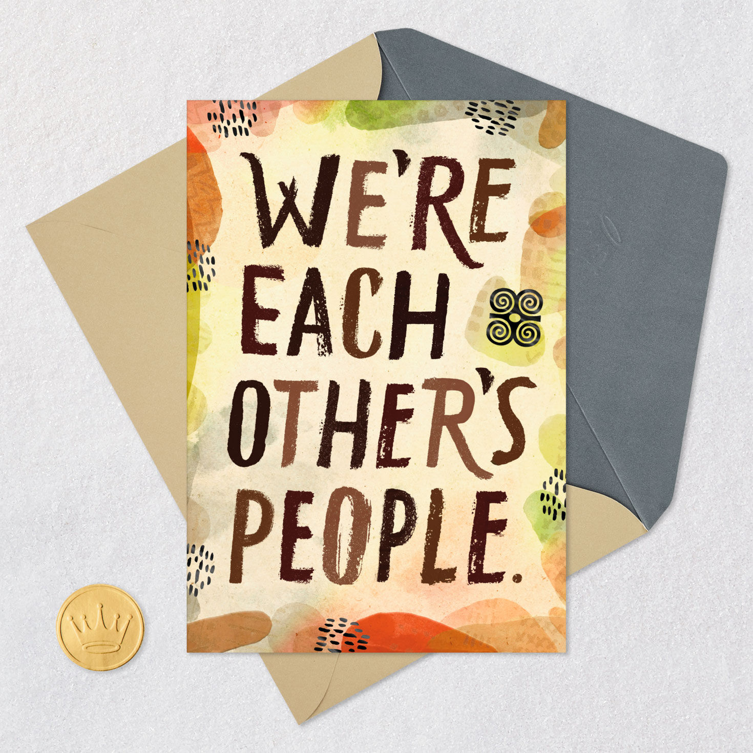 Green and Orange Abstract Encouragement Card Card Front with Envelope and Gold Seal image number 6