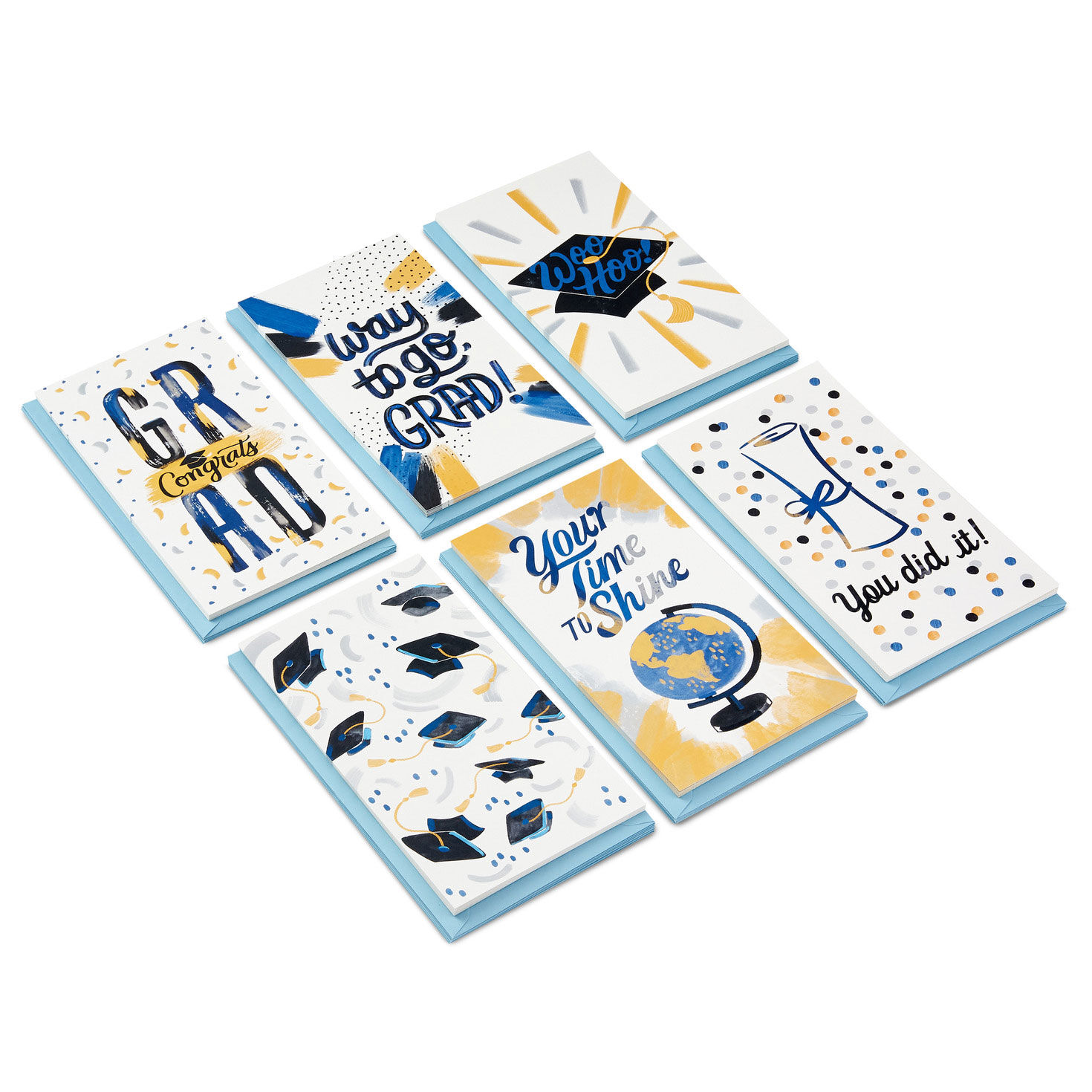 Festive Grad Wishes Graduation Cards Assortment, Pack of 36