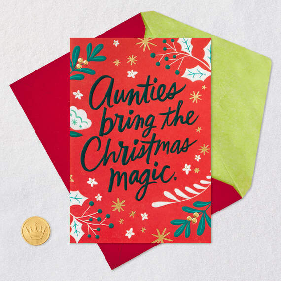You Bring the Christmas Magic Christmas Card for Auntie, , large image number 5