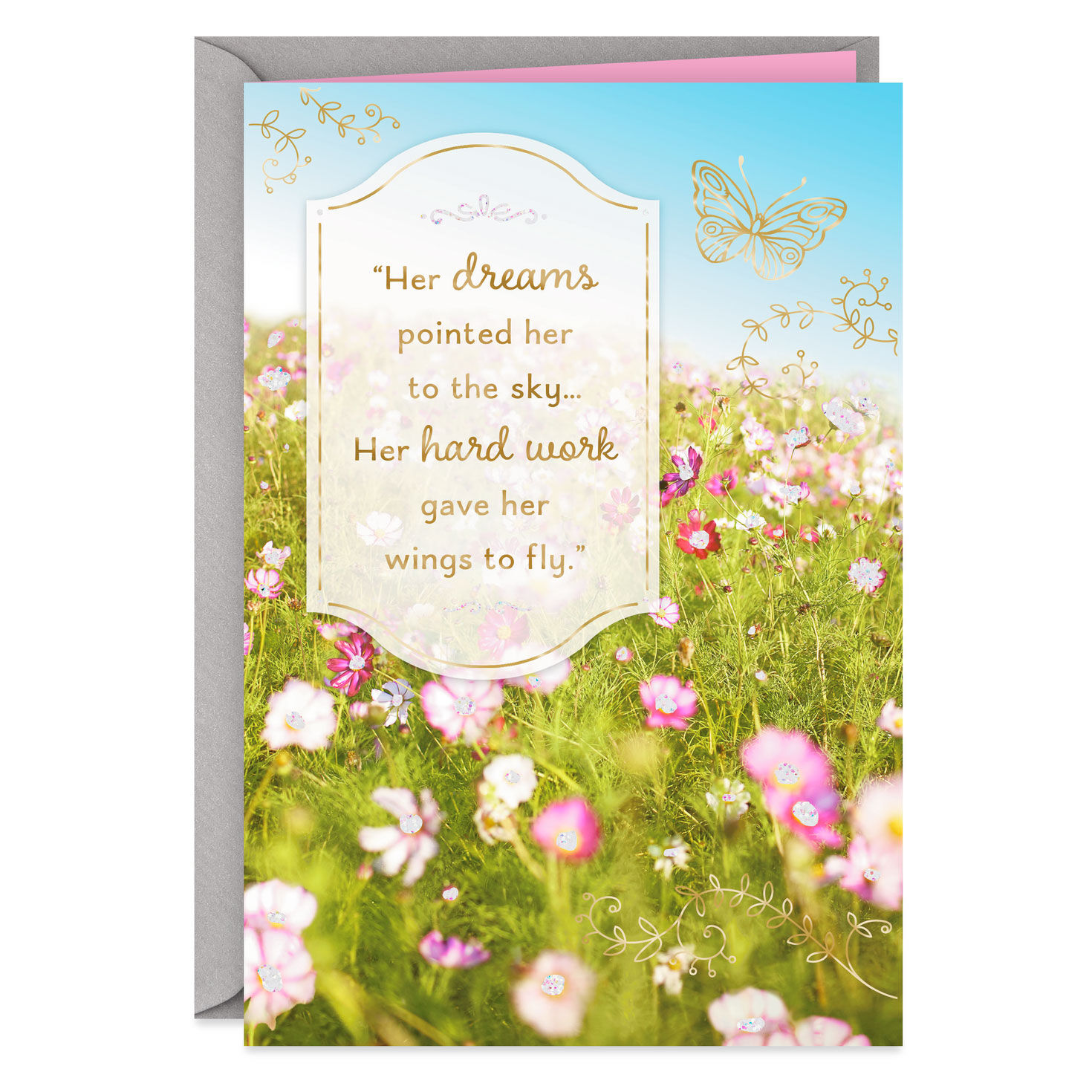 Her Hard Work Gave Her Wings Graduation Card for Her