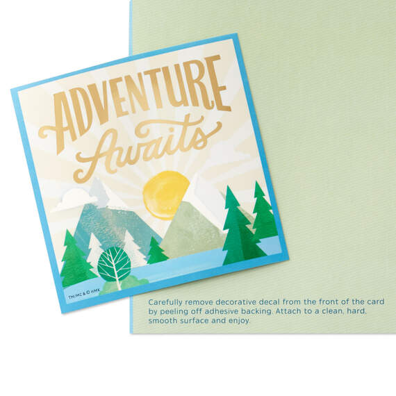 Adventure Awaits High School Graduation Card With Decal, , large image number 5