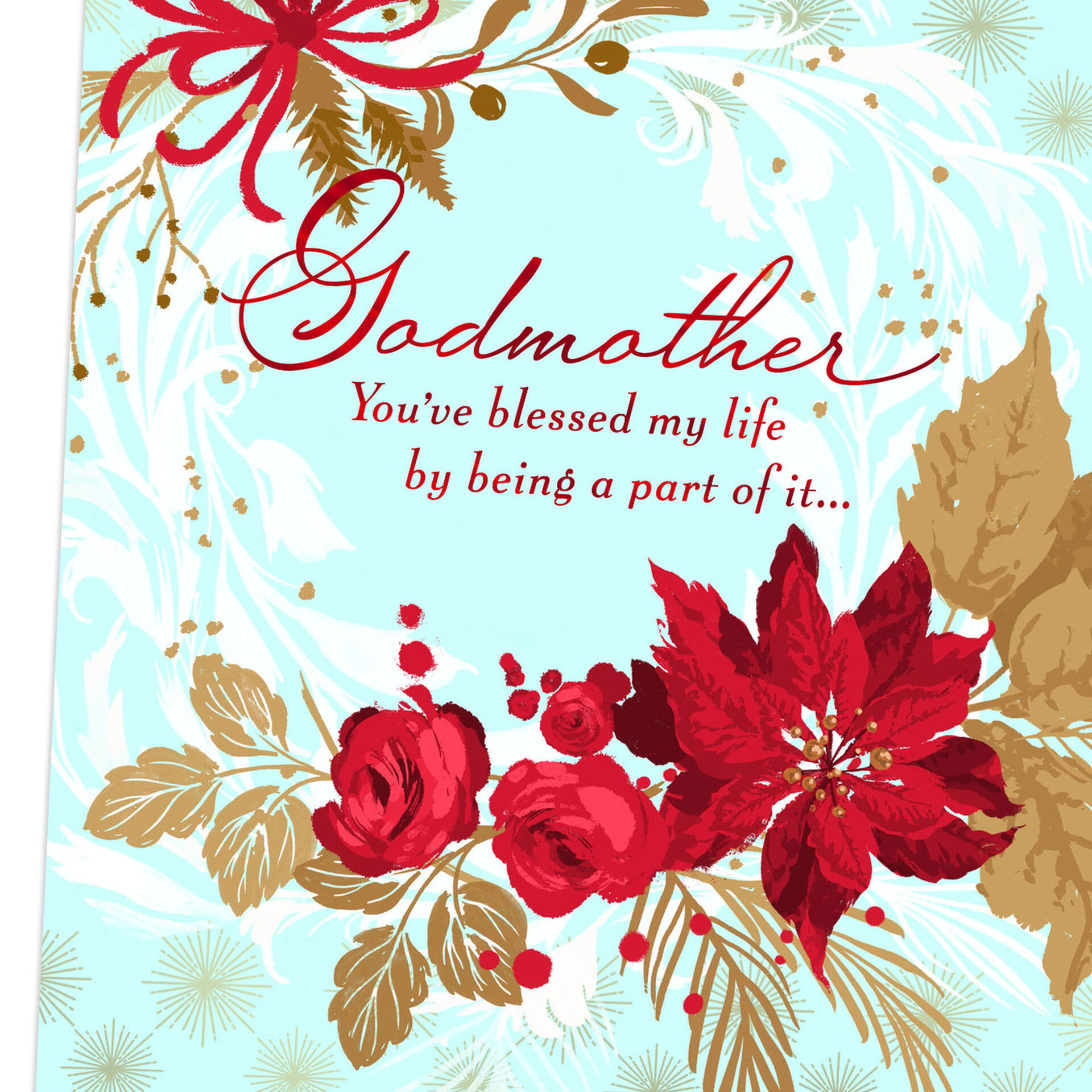 You've Blessed My Life Christmas Card for Godmother - Greeting Cards 