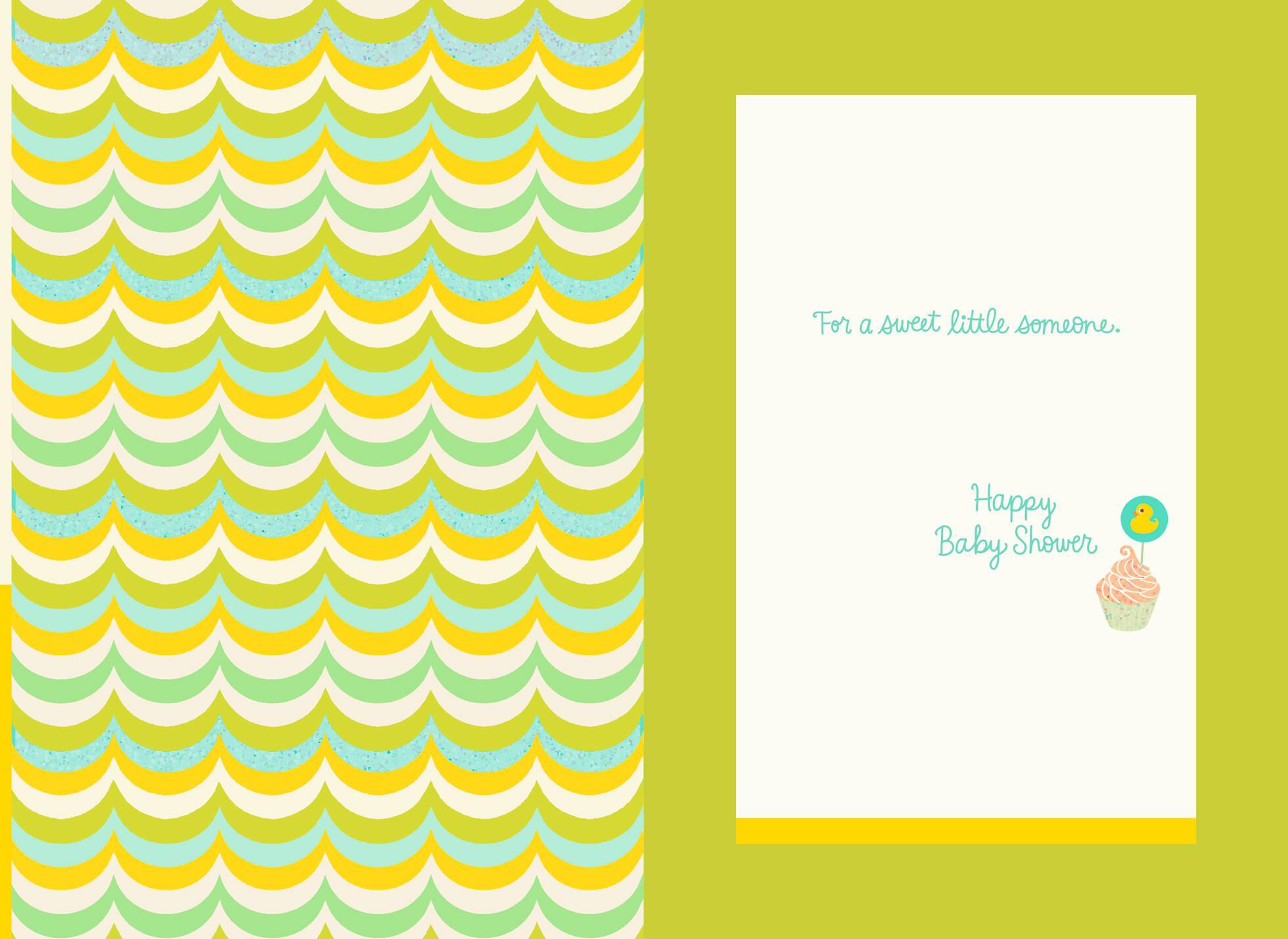 Duckling Cupcakes and Punch Bowl New Baby Card