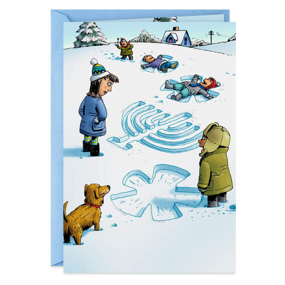 Snow Angels and Menorah Funny Hanukkah Card, , large image number 1