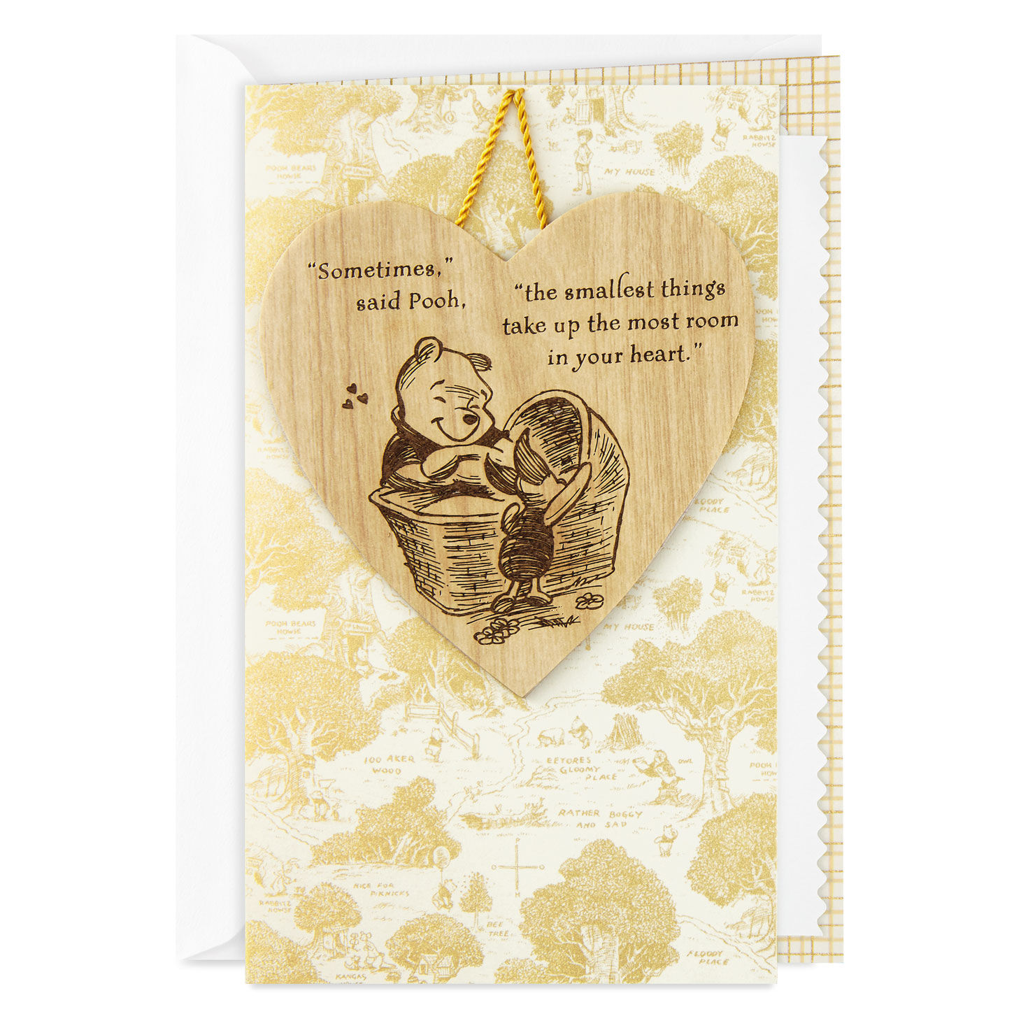 Disney Winnie the Pooh New Baby Card With Heart Decoration