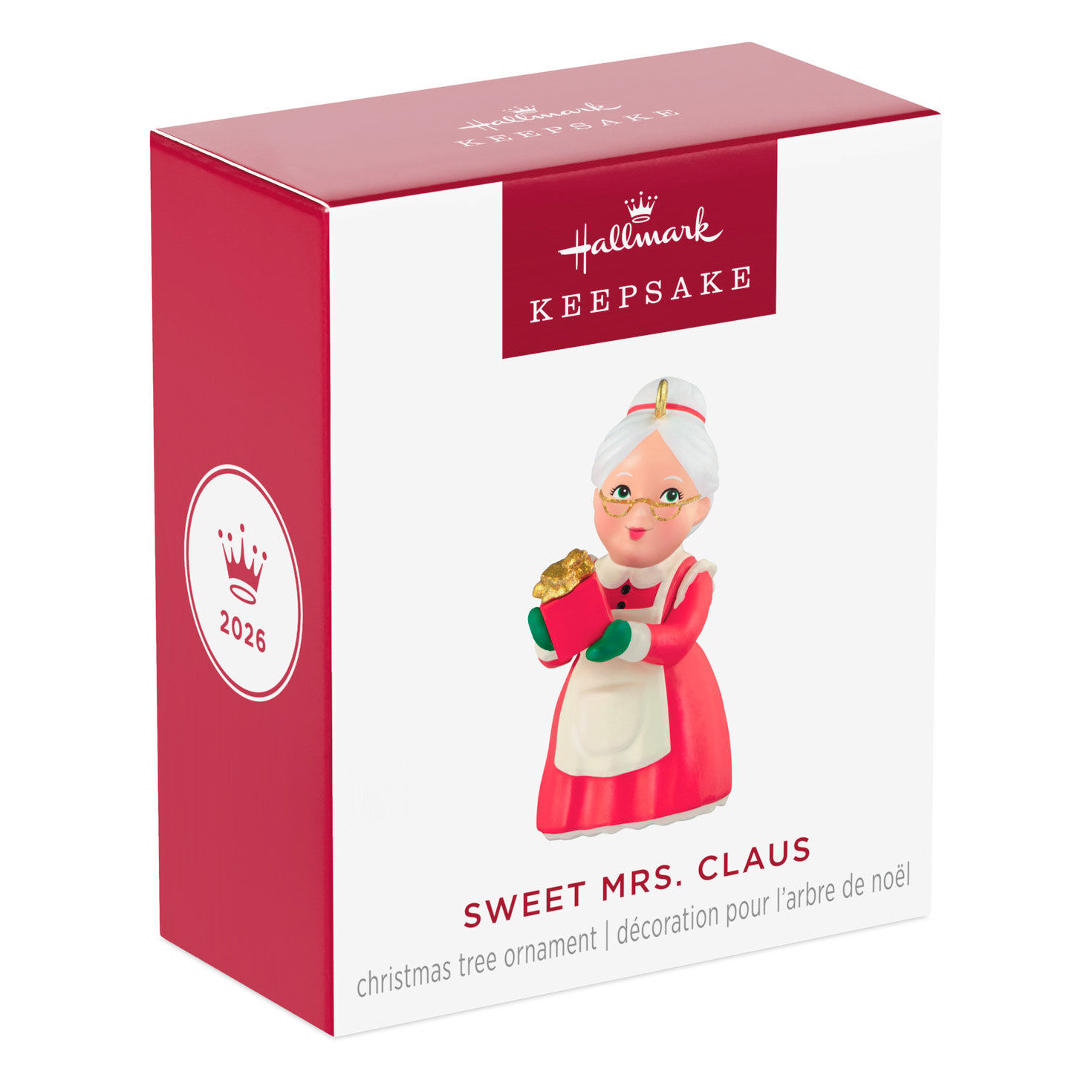 Vintage Mrs. Claus With Red Gift Keepsake Ornament Package Front image number 7