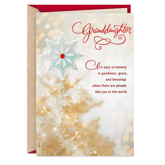 Your Good Heart Shines Christmas Card for Granddaughter