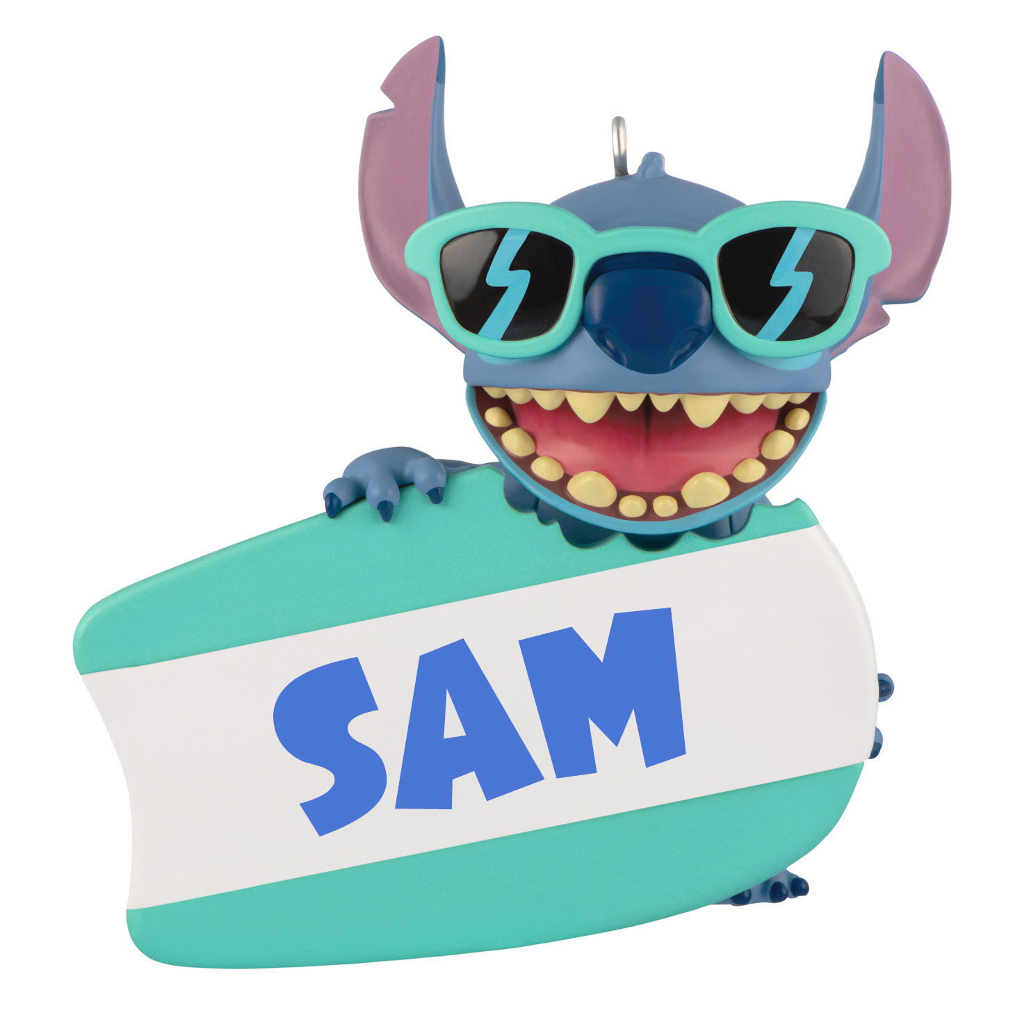 Disney Stitch With Surfboard Personalized Ornament, Custom Text