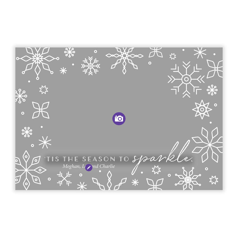 Season of Sparkle Snowflakes Flat Holiday Photo Card, , large image number 5