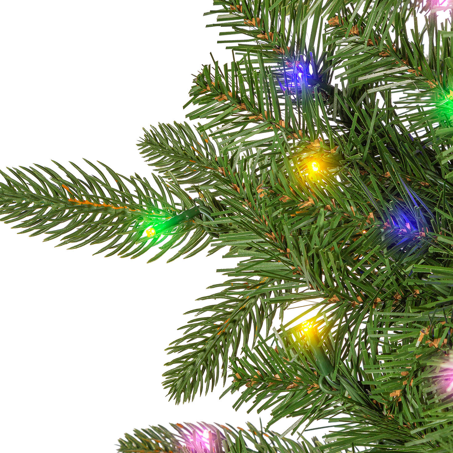 6.5 ft Pre-Lit Natural Cut Narrow Saginaw Spruce Christmas Tree with 300 Color-Changing LED Lights detail image number 2