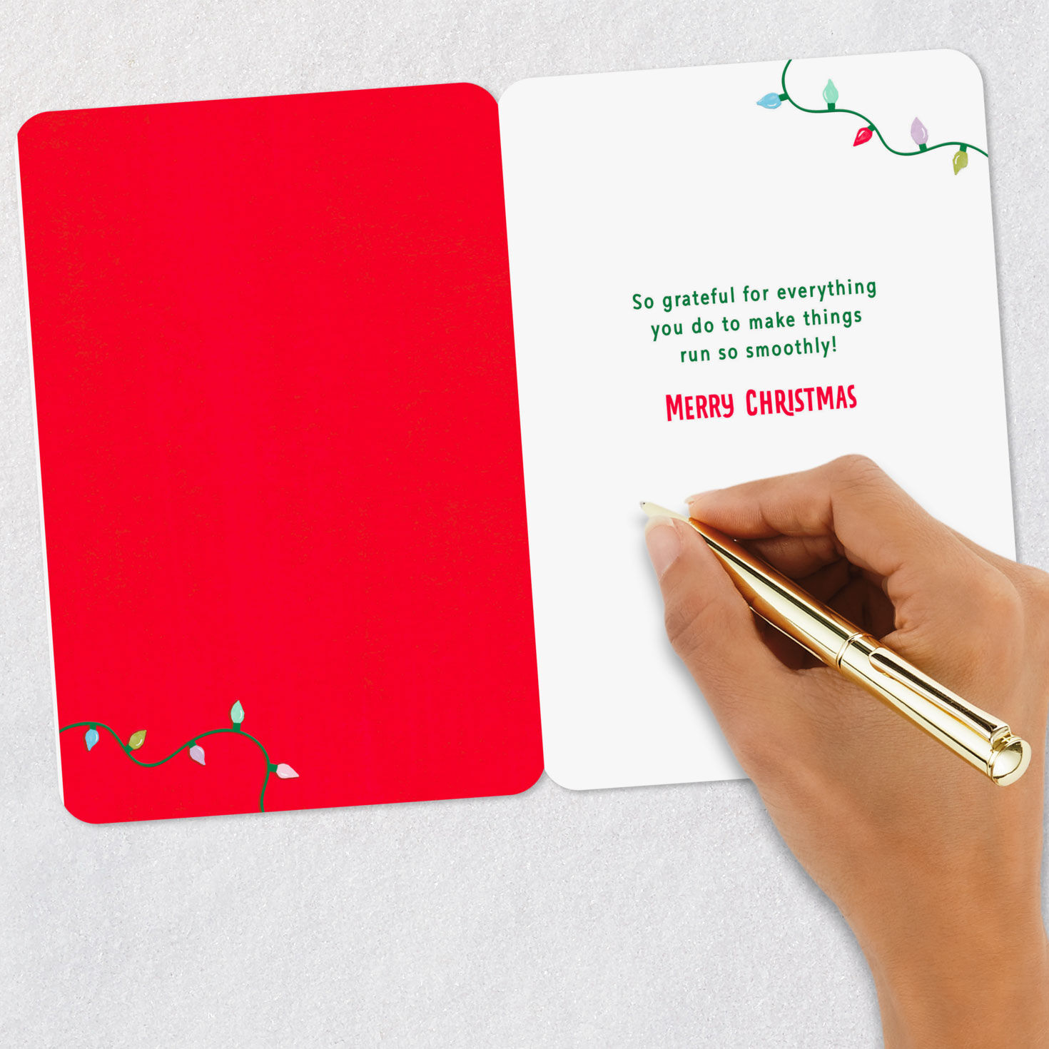 String of Lights Admin Appreciation Christmas Card Signing card image number 6