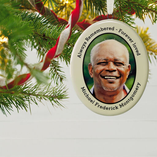 Ceramic Text and Photo Ornament—Vertical Oval, 